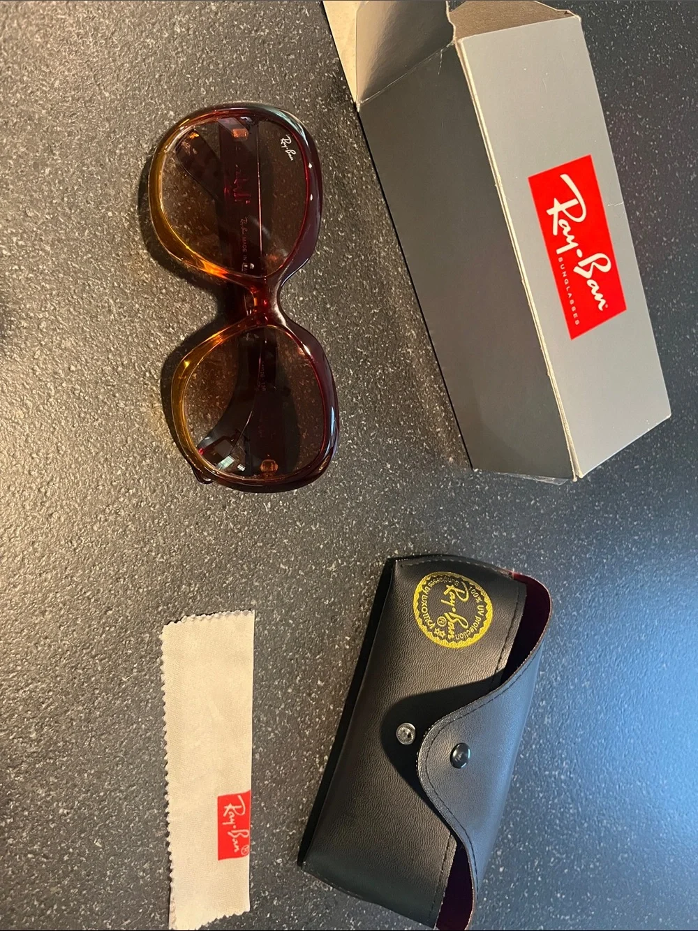 Ray-Ban Women’s Red Gradient Frame Jackie OHH II Sunglasses - Picture 1 of 9